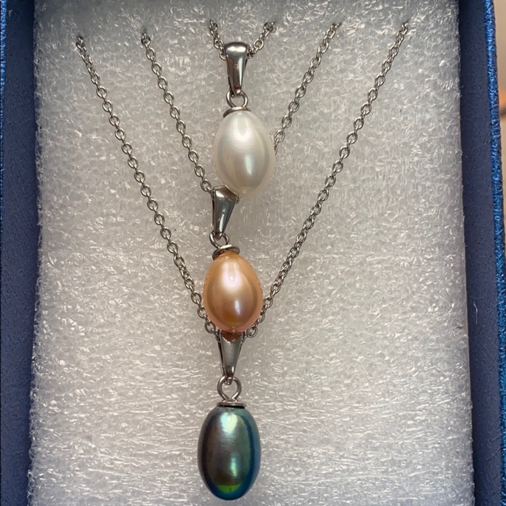 NEW Set of 3 Freshwater Pearl Necklaces